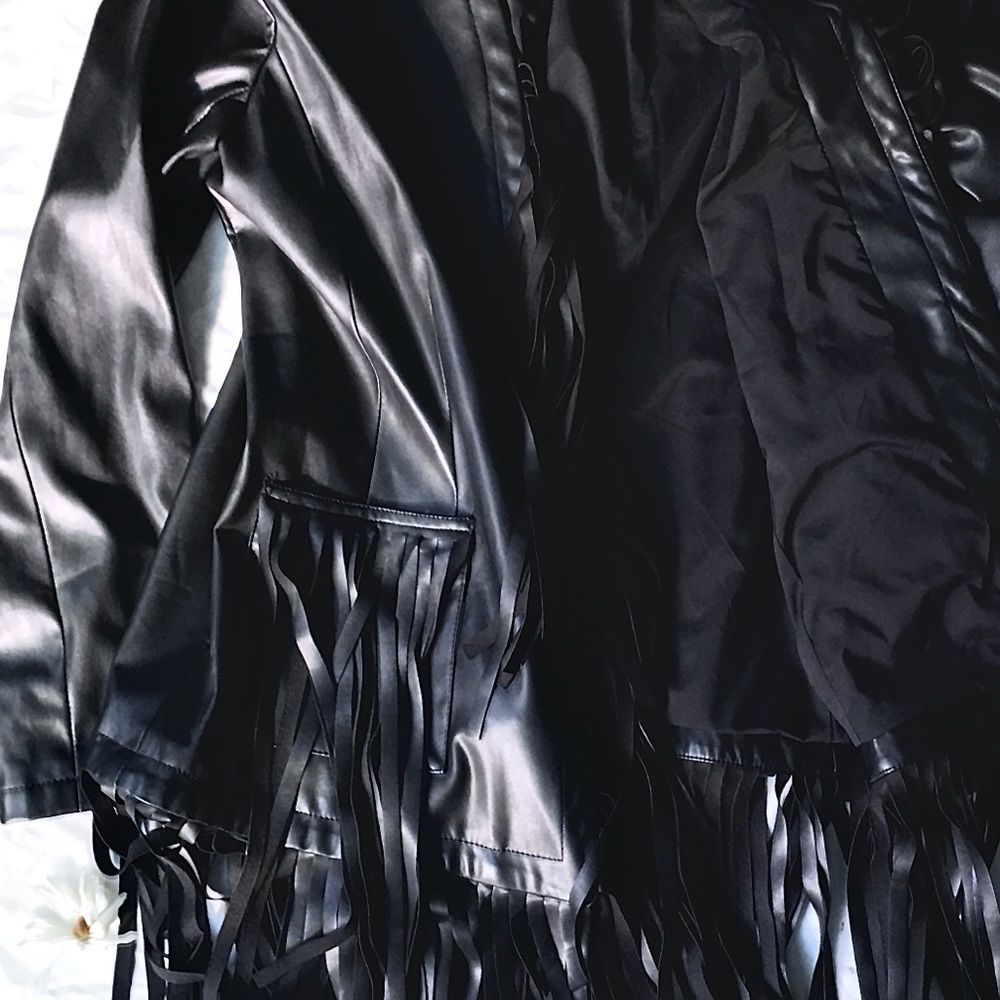 I N C FRINGE leather jacket